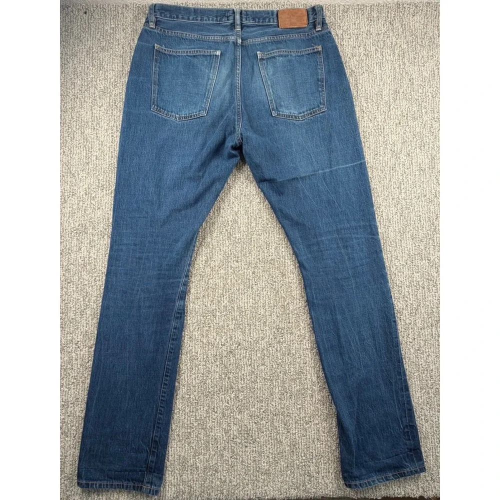 Taylor Stitch Jeans Mens 36 Blue Slim Fit Selvedge Denim Button Fly